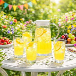 Ensemble de 5 pièces en <span class=keywords><strong>verre</strong></span> pour limonade avec pichet et verres – Carafe <span class=keywords><strong>à</strong></span> eau résistante <span class=keywords><strong>à</strong></span> la chaleur pour thé glacé, jus et boissons froides - Product Image 3