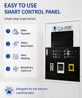 Machine de nettoyage à sec automatique commerciale en acier inoxydable avec séchage à la vapeur pour chats et chiens, machines de lavage en libre-service avec paiement