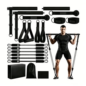 Multifunctional Indoor TPE Resistance <b>Bands</b> Sets Portable <b>Workout</b> Antislip Pilates Bar Kit for Fitness - Product Image 1