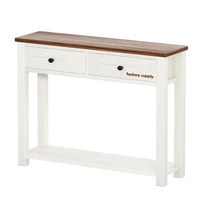 Table console de style farmhouse pour salon avec 2 tiroirs, vente en gros