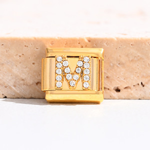 Modular Letter Bracelet Set Gold Crystal Rhinestone DIY Jewelry Unisex Everyday Wear - Product Image 3