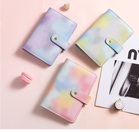 OUHONG A6 A7 Carnet à anneaux en cuir PU Tie Dye avec autocollants, planificateur, journal et organiseur de budget