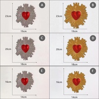 Haute qualité Patch nouveau Design or argent rouge coeur fer sur colle Sequin broderie tissé Badges tissu patchs pour vêtements