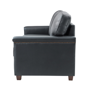 Sofá Seccional Cuadrado <span class=keywords><strong>de</strong></span> Cuero, <span class=keywords><strong>3</strong></span> Plazas, Estilo Moderno Fijo, Cuero Genuino Transpirable y Duradero, Muebles <span class=keywords><strong>de</strong></span> Lujo para Sala <span class=keywords><strong>de</strong></span> Estar o Escuela - Product Image 4