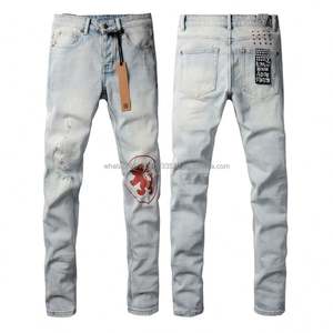 Jeans pour hommes de marque de créateurs de qualité supérieure, jeans de luxe Hip Hop Ksubiy, pantalons pour hommes, denim empilé, jeans Ksubis déchirés Y2K - Product Image 2