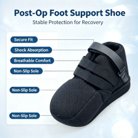Chaussure post-opératoire OEM personnalisée à bout fermé, avec protection d'orteil amovible, en maille 3D, Velcro, et semelle compensée en EVA, pour la récupération après blessure à l'orteil ou chirurgie