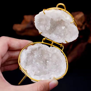 Caja de Joyería de Ágata Blanca Natural al por Mayor, Estuche de Almacenamiento de Cristales Curativos de Artesanía Folclórica para Exhibición de Anillos y Adornos de Lujo - Product Image 3