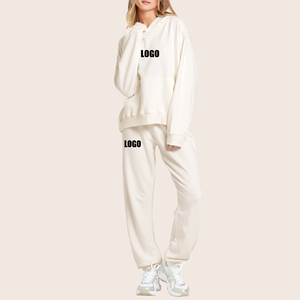 Tuta Sportiva Casual Premium da Donna - Set <span class=keywords><strong>2</strong></span> Pezzi Vestibilità Ampia Effetto Snellente per Corsa, Palestra e Fitness |   Logo Personalizzato Disponibile - Product Image 1