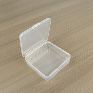 Square Transparent Plastic <b>Storage</b> <b>Box</b> 11x11x3.3cm Flip Top Covered For <b>Small</b> Parts Organization - Product Image 3