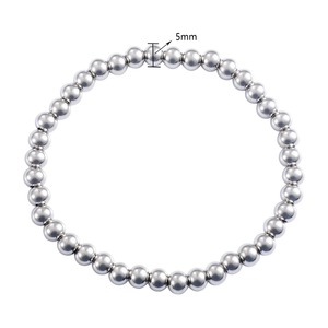 Classic Stainless Steel Elastic Beads Bracelet for Women <b>Men</b> Beaded Chain <b>Bangle</b> Ball Stretchable Wristband Jewelry Accessories - Product Image 3