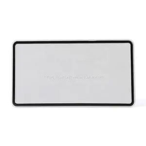 28x20cm de estilo europeo blanco reflectante negro metal de aluminio del coche licencia número de placas - Product Image 1