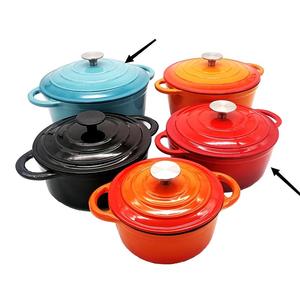 <span class=keywords><strong>DEBIEN</strong></span> Best-sellers chinois : Batterie de cuisine en fonte émaillée antiadhésive, faitouts et casseroles avec couvercle et deux poignées, 18/20/24/26CM - Product Image 6