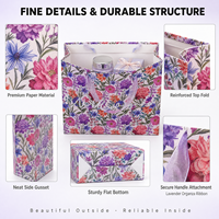 Sac en papier floral personnalisable et biodégradable RUIXIN, impression couleur CMYK/estampage à chaud, finition mate, poignées en ruban, logo, bougie