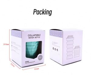 Botella de Agua Plegable Deportiva de 500 ml, Personalizable con Logotipo, Venta al por Mayor de Fábrica, para Exteriores, Portátil, de Grado Alimenticio, para Camping, Oferta 2024 - Product Image 4