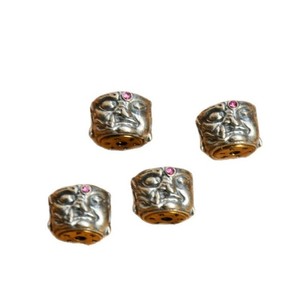 Tibetan <b>Buddha</b> Spacer <b>Beads</b> 11x8mm Antique Silver Round For Bracelet Making Jewelry Findings - Product Image 5