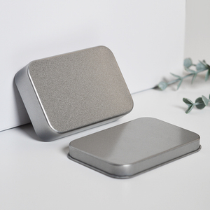 Boîte en fer blanc rectangulaire écologique de style nouveau, couleur argent personnalisée, petite boîte vide pour patchs à ongles, étui portable avec couvercle à fenêtre - Product Image 2
