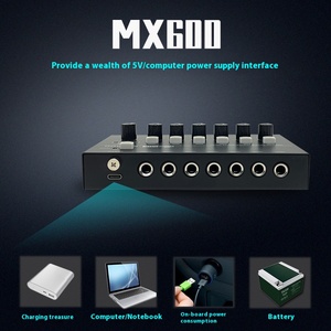 Console de mixage audio six <span class=keywords><strong>canaux</strong></span> MX600 avec cartes <span class=keywords><strong>son</strong></span> premium à suppression de bruit <span class=keywords><strong>4</strong></span> <span class=keywords><strong>canaux</strong></span> et mixeur de signal - Product Image 3