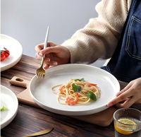 Service de vaisselle de luxe en porcelaine fine (New Bone China) blanc pour hôtels, restaurants et mariages – Assiettes plates et plats de présentation