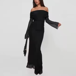 Robe d'été sexy 2025 pour femme, épaules dénudées, manches longues, dentelle, robes de soirée de luxe, coupe ajustée, robes modestes pour femme - Product Image 2