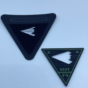 Tシャツと帽子用プリントフックとループバッキング付きベルクロウェーブパッチ用カスタムモダンラウンドポリエステル - Product Image 1