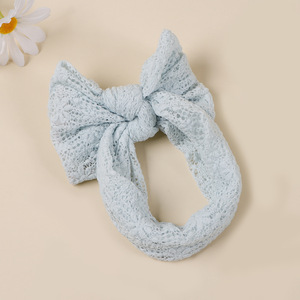 Diadema de encaje de doble capa DIY para bebé, con lazo grande bordado, protección para la fontanela, banda ancha para la cabeza, accesorios para el cabello estilo princesa - Product Image 4