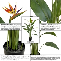 Plante artificielle de paradis artificiel de 120 cm, simulation de bonsaï, plante verte artificielle, arbre artificiel pour la décoration de la maison et du jardin