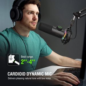 ไมโครโฟน Fifine <span class=keywords><strong>K658</strong></span> สำหรับพอดแคสต์ บันทึกเสียง สตูดิโอ คอมพิวเตอร์ เกมมิ่ง ไมโครโฟนแบบไดนามิก USB RGB ระดับมืออาชีพ - Product Image 5