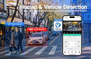 ไฟฉาย4K สีแดงและสีฟ้าคู่แสงสีสมาร์ทกล้อง IP กลางแจ้งสองทางเสียงระบบตรวจจับยานพาหนะมนุษย์ - Product Image 6