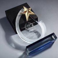 Médailles de cristal d'oreille de blé, plaques d'autorisation, trophées annuels de la Chambre de commerce