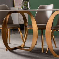 Ensemble de salle à manger moderne en ardoise, table et chaises pour 4, 6 ou 8 personnes, en pierre frittée