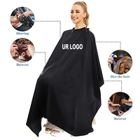 Vente en gros de capes de barbier en polyester imperméable et confortable, résistantes à la décoloration, avec broderie de logo personnalisé pour salon de coiffure