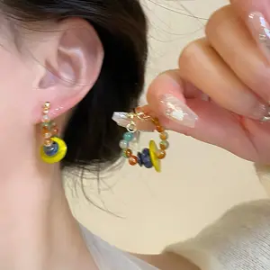 Zooying Beaded earrings vintage ethnic style earrings women's fashionable minimalist accessories