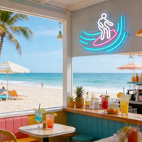 Neonawall Enseigne néon LED personnalisée sur le thème du surf pour magasin de surf, club de plage, décoration de fête, cadeau pour les passionnés de surf
