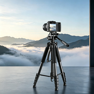 Neigbares Stativ für Kamera und Smartphone, Höhenverstellbares Tragbares Aluminium-Stativ für Vlogging, Livestreaming und Fotografie - Product Image 3