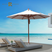 Pôle latéral Cantilever Soleil Blanc Imperméable Café Restaurant Patio Jardin bar Aluminium Extérieur Parapluies Pliants Parasol Auvent