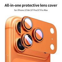 Coque Métallique Mate avec Anneau et Protection d'Objectif en Verre Trempé pour iPhone 17/17 Air/17 Pro/17 Pro Max