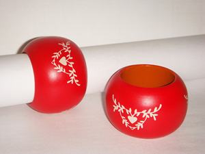 ที่ใส่แหวนผ้าเช็ดปากทำจากไม้วาดด้วยมือเหมาะสำหรับตกแต่งโต๊ะในงานแต่งงานแหวนผ้าเช็ดปากที่มีสไตล์หรูหรา - Product Image 3