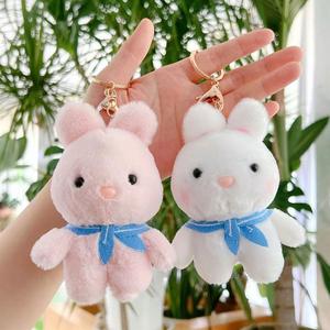 Joli jouet en peluche peluche lapin porte-clés poupée chaîne Kawaii anneau sac pendentif pièces mignon lapin - Product Image 2