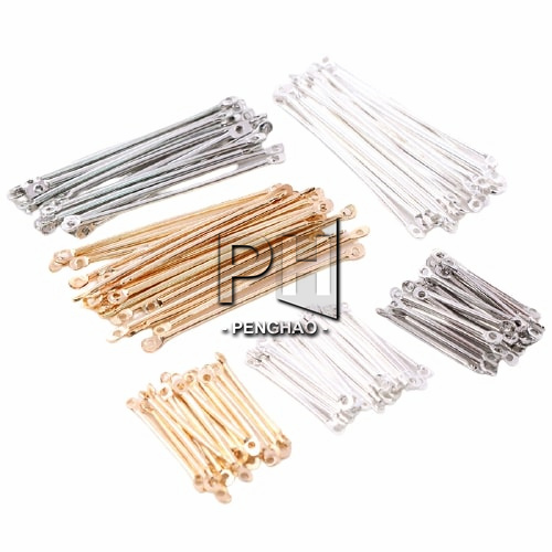 Коннекторы для сережек «сделай сам», аксессуары для изготовления ювелирных изделий, соединители в форме стержня 15, 20, 25, 30, 35, 40 мм