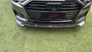Labio divisor delantero de fibra de carbono estilo <span class=keywords><strong>A6</strong></span> C8 <span class=keywords><strong>ABT</strong></span> para Audi <span class=keywords><strong>A6</strong></span> S6 C8 Avant Bumper Bodykit 2019 + - Product Image 6