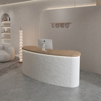 Petit comptoir de réception imitation marbre pour salon de coiffure, salon de beauté, hôtel, réception, MDF pour boutique, comptoir de bar, caisse enregistreuse