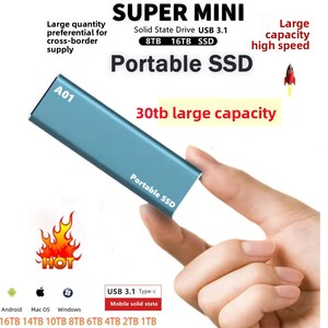 SSD Eksternal Mobile Solid-State Drive (SSD) Baru 16T 8T 30T Kecepatan Tinggi, Pasokan Langsung Pabrik untuk Perdagangan Luar Negeri, Pasokan Stabil - Product Image 4