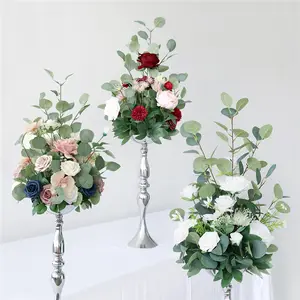 Atacado Branco Vermelho Grande Flor Artificial Bola Wedding Centerpieces Mesa Flor Ballpopular