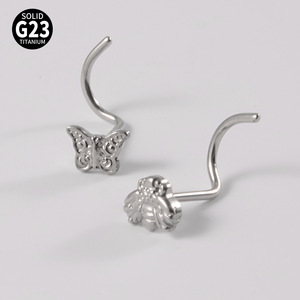 En stock: Piercing <span class=keywords><strong>de</strong></span> <span class=keywords><strong>nariz</strong></span> <span class=keywords><strong>de</strong></span> titanio G23 con diseño <span class=keywords><strong>de</strong></span> mariposa, barra curva en forma <span class=keywords><strong>de</strong></span> S <span class=keywords><strong>de</strong></span> aleación <span class=keywords><strong>de</strong></span> titanio, anillo <span class=keywords><strong>de</strong></span> <span class=keywords><strong>nariz</strong></span> <span class=keywords><strong>de</strong></span> abeja pequeña, piercing <span class=keywords><strong>de</strong></span> personalidad punk. - Product Image 3