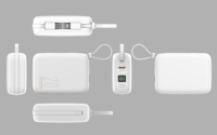 Batterie externe portable mini NIBT 20000mAh haute capacité à charge rapide avec affichage numérique Type-C, câbles inclus, prise en charge du logo personnalisé