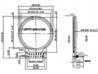 Pantalla LCD TFT de 1.28 Pulgadas GC9A01 - Pantalla Redonda a Color SPI de 240x240, Módulo LCD Pequeño