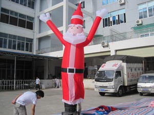 Inflatable Santa <b>Air</b> <b>Dancer</b> & Balloon Waterproof Christmas Event Decoration with Easy Setup Over 12ft Tall - Product Image 3