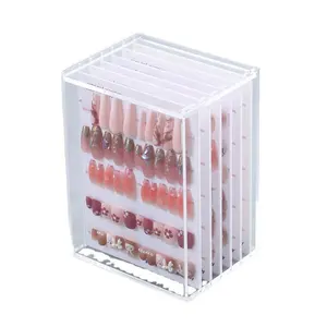 Acryl klare Nagels pitzen Display halter Druck nägel Aufbewahrung sbox Organizer Container Verpackungs box