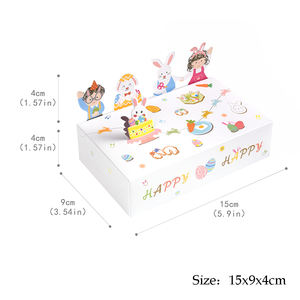 10 Adet/Paket Mutlu Tavşan Kağıt Şeker ve Şekerleme Hediye Paketleme Kutuları, Paskalya Partisi Hediyeleri için Geri Dönüştürülmüş Malzemelerle - Product Image 5