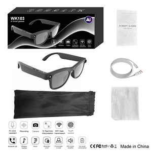 Lentes Inteligentes WK103 con Cámara Integrada de 200W Píxeles, Traducción por IA, Identificación de Objetos, ChatGPT para Llamadas y Música - Product Image 3